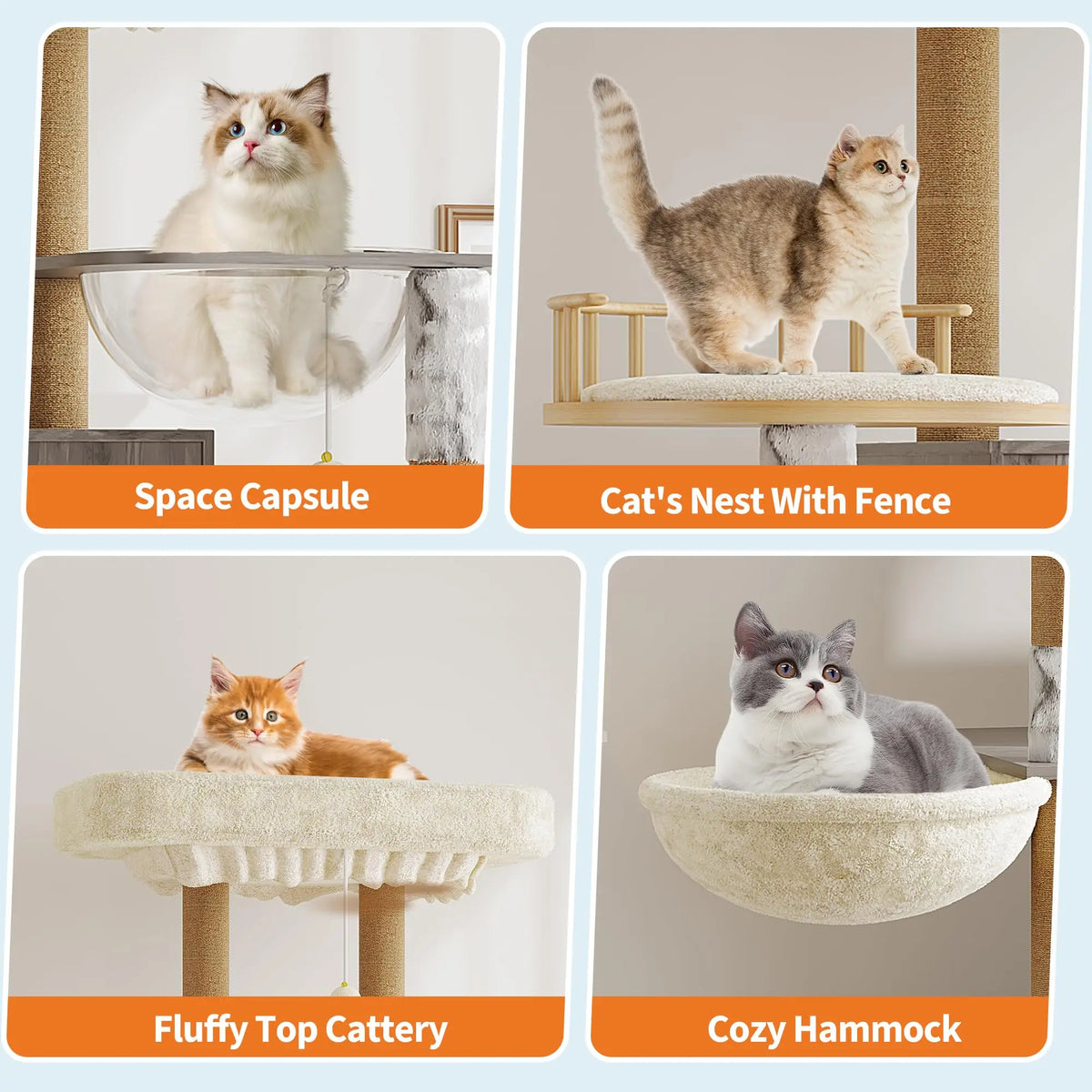 HOSSLLY Cat Tree Featuring Hidden Litter Box And Scratching Posts