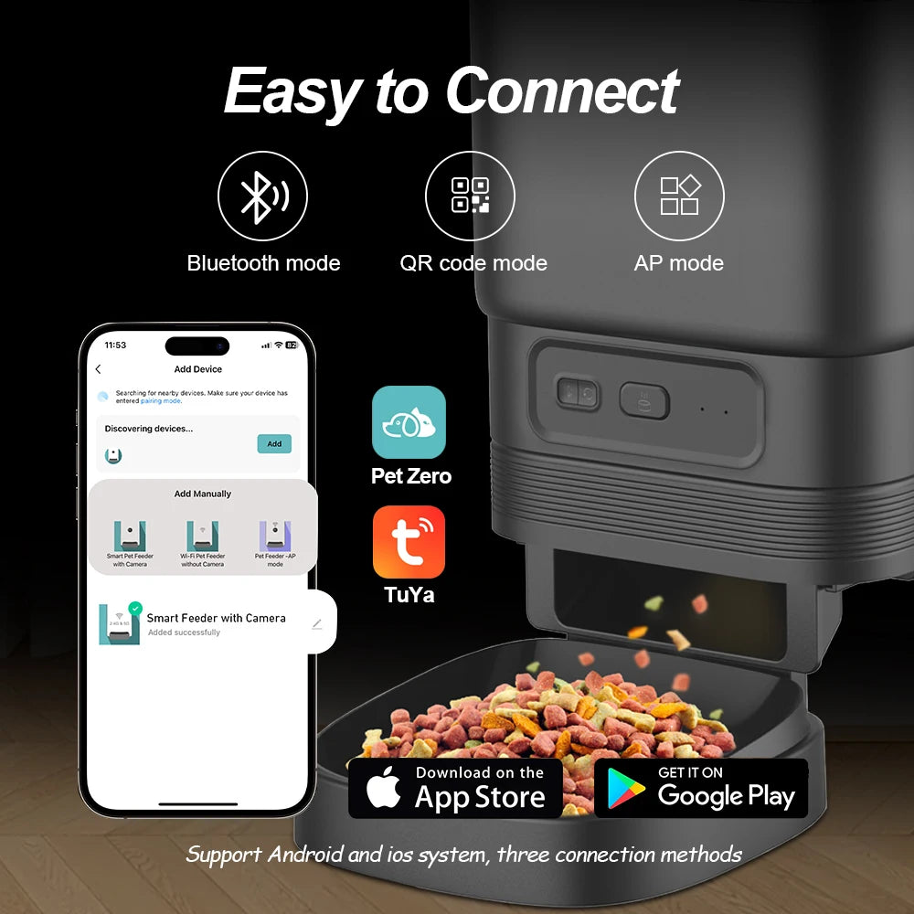 Nityers Smart Automatic Pet Feeder With WiFi App Control and Voice Recording