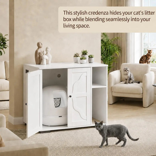 Garvee Hidden Litter Box Cabinet for Automatic Cat Litter Systems