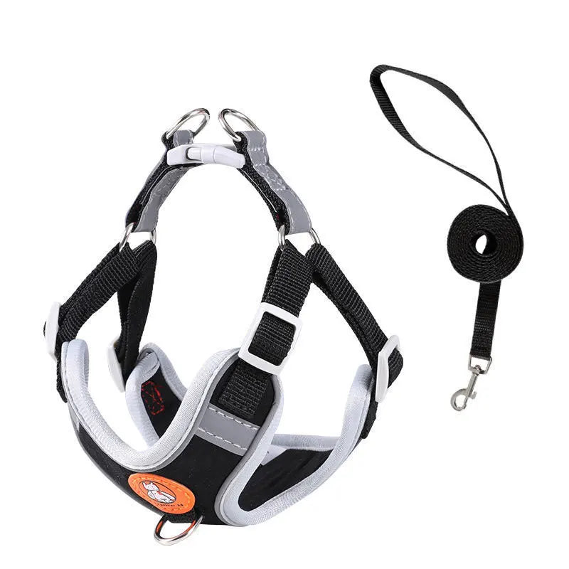 Adjustable No Pull Dog Harness With Matching Walking Leash Set
