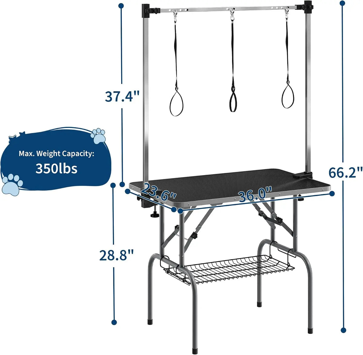 Heavy Duty Foldable Dog Grooming Table For Professional Use
