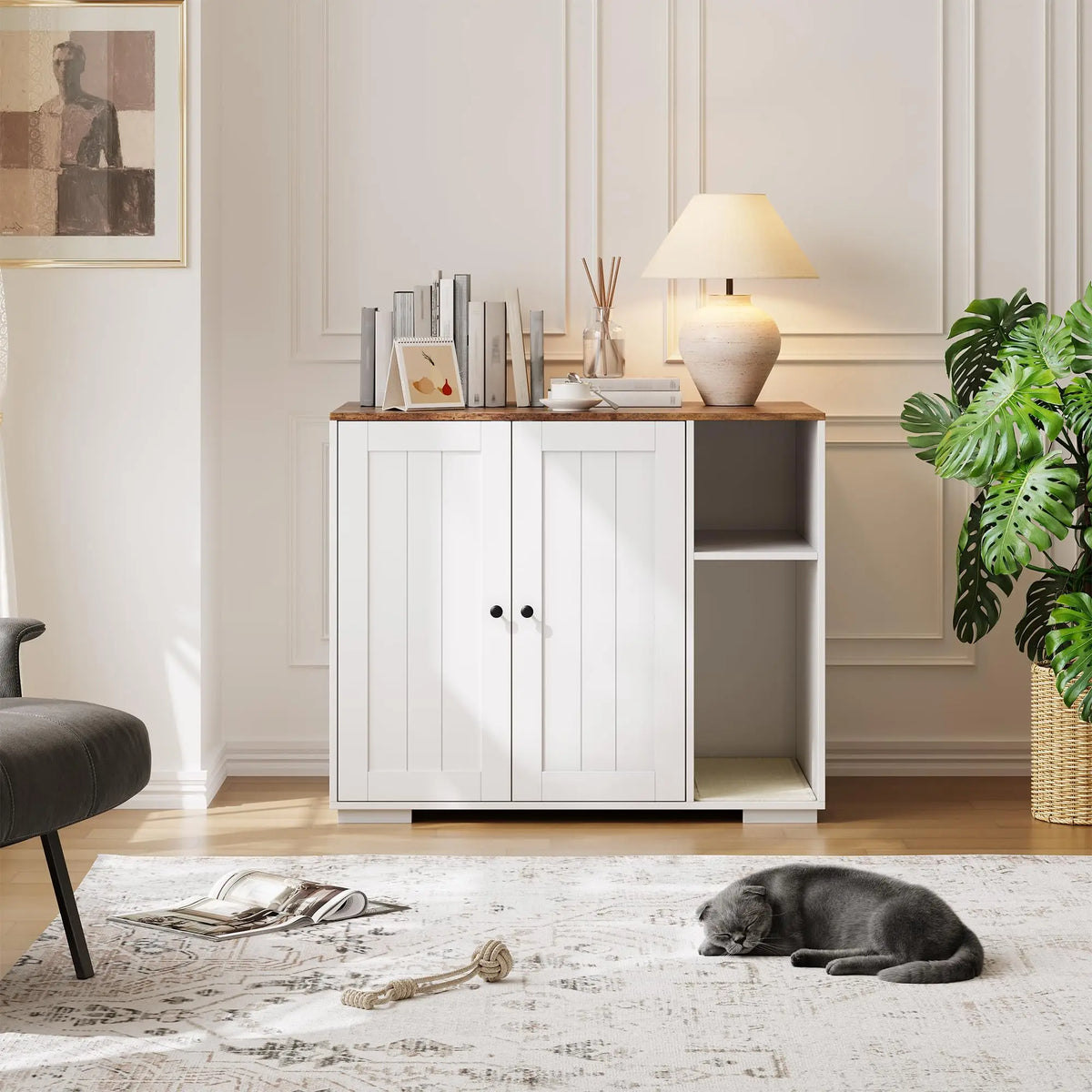 HiMISS Cat Litter Robot Enclosure With Built In Power Outlet