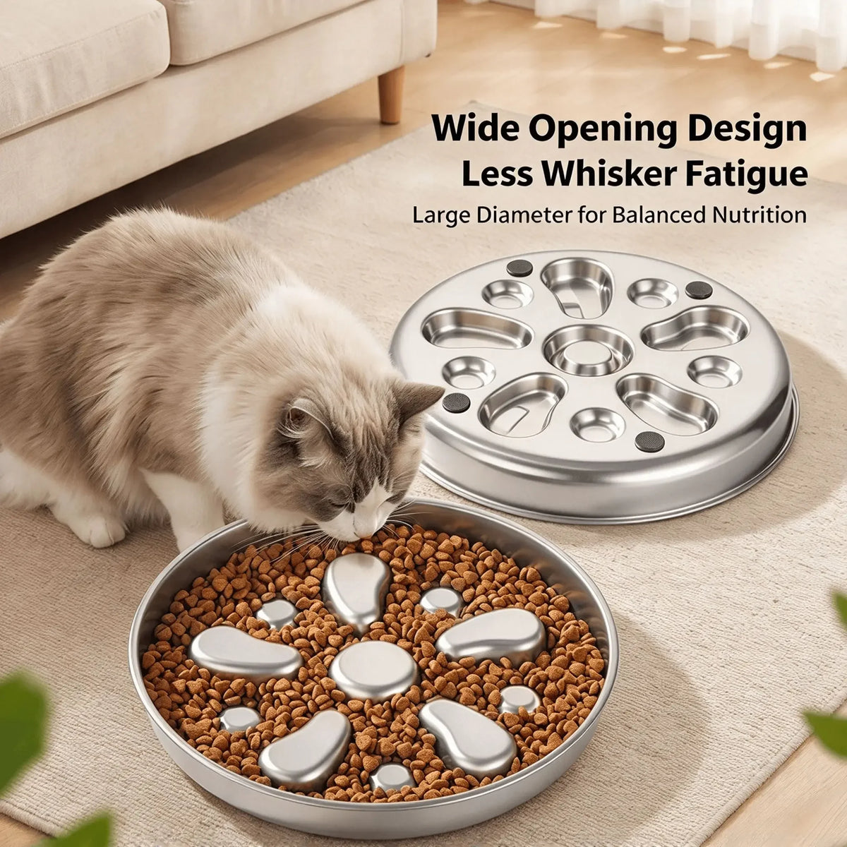 Stainless Steel Slow Feeder Dog Bowl For Pet Wellness