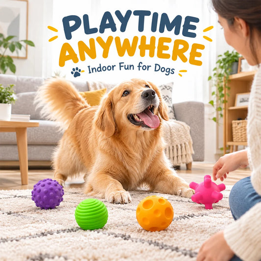 Premium Silicone Interactive Chew Toy Balls For Pets 4 Pack