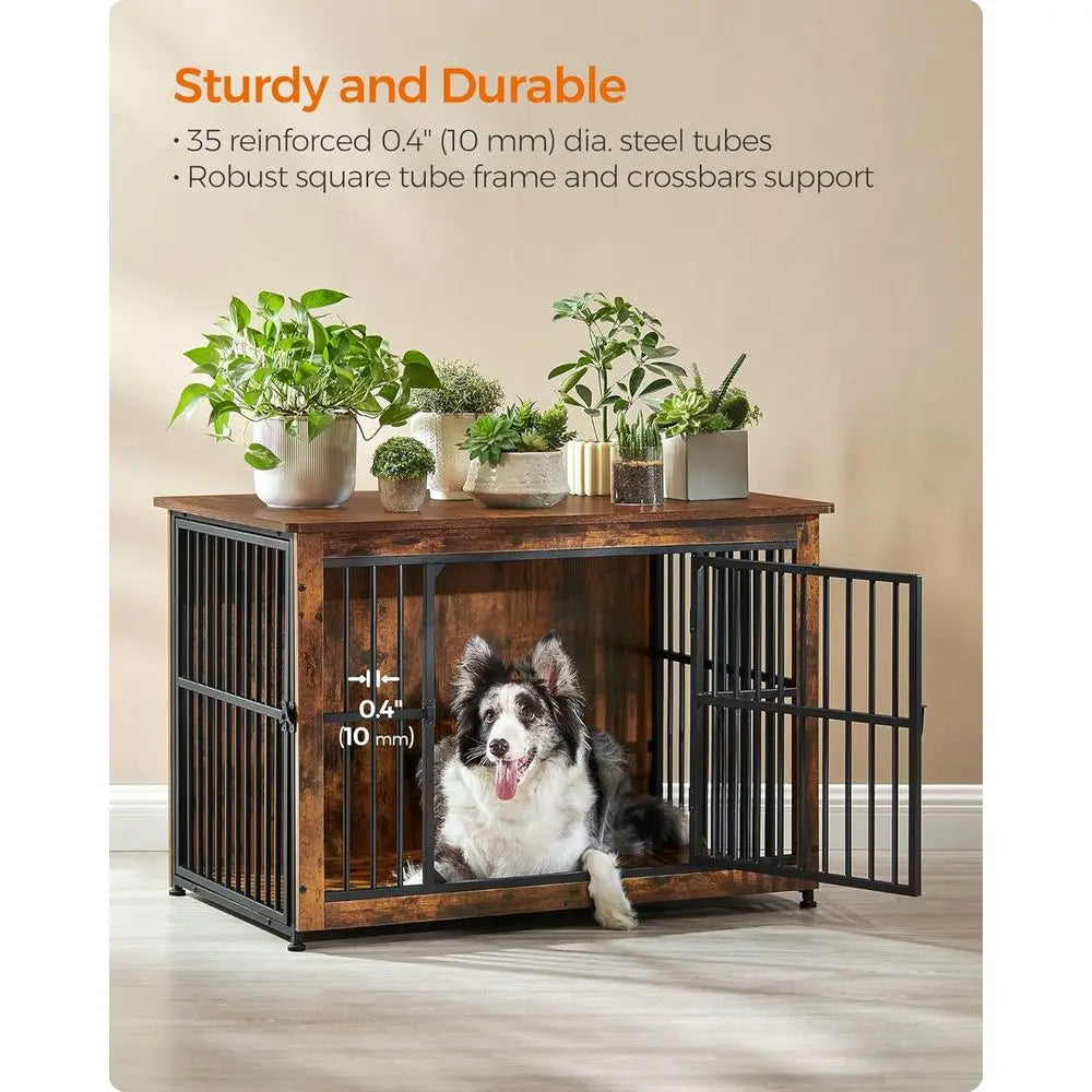 Heavy Duty Dog Crate Side Table With Durable Steel Construction