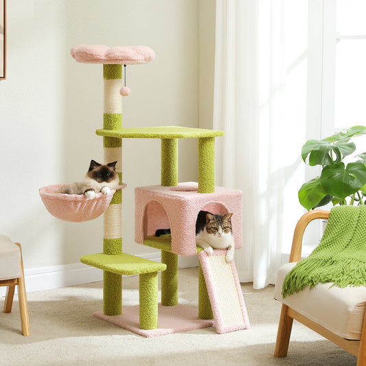 Pawz Road Floral Cat Tree With Sisal Scratcher And Condo