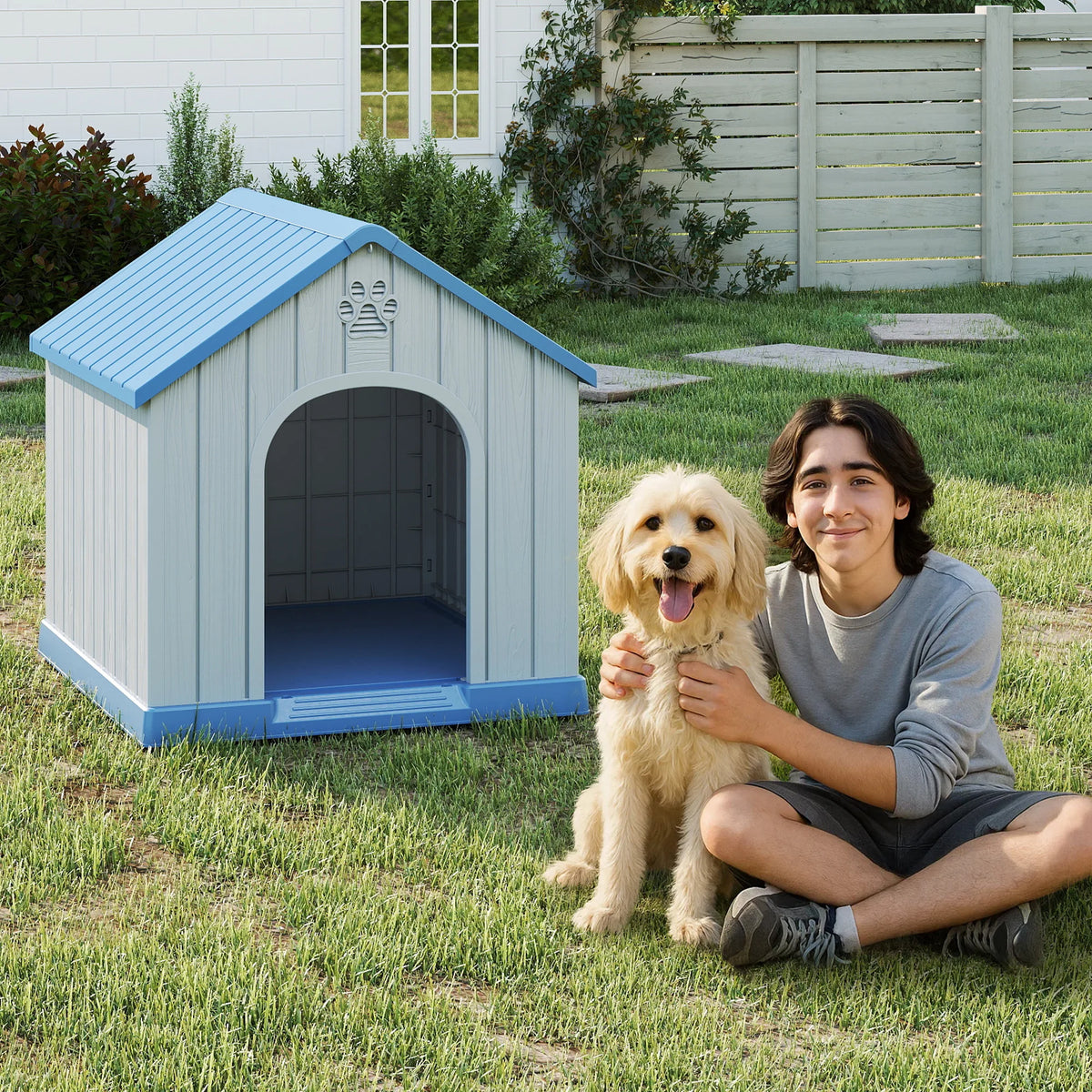 Weatherproof Plastic Dog House For Small Pets Indoor Outdoor