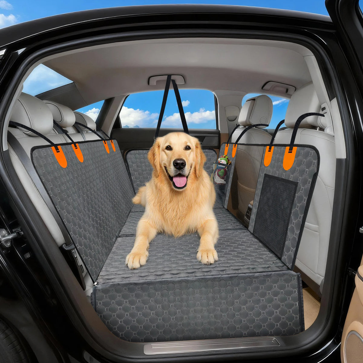 Hard Bottom Dog Car Seat Extender Waterproof Rear Seat Protector