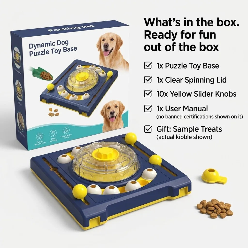 Dog Puzzle Toy DJ Turntable Interactive Treat Dispenser For Enrichment