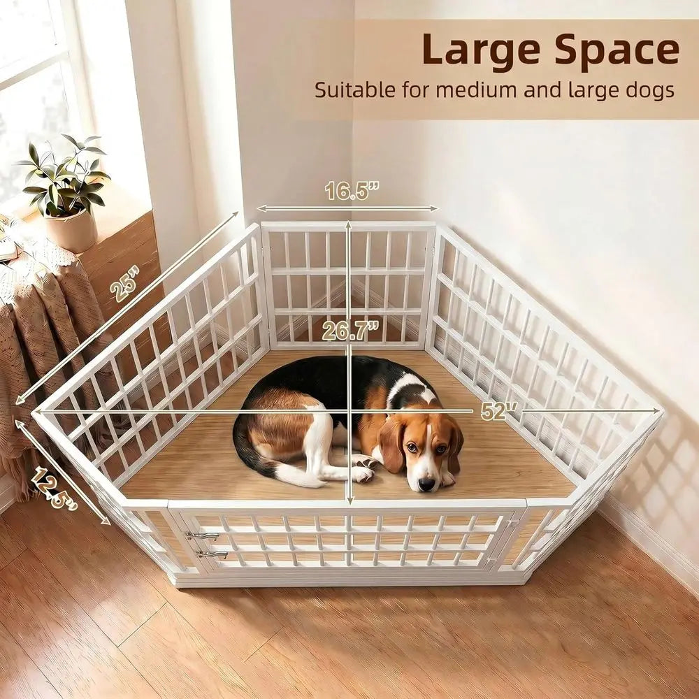 Wooden Dog Crate Furniture End Table Indoor Chewproof Durable Kennel