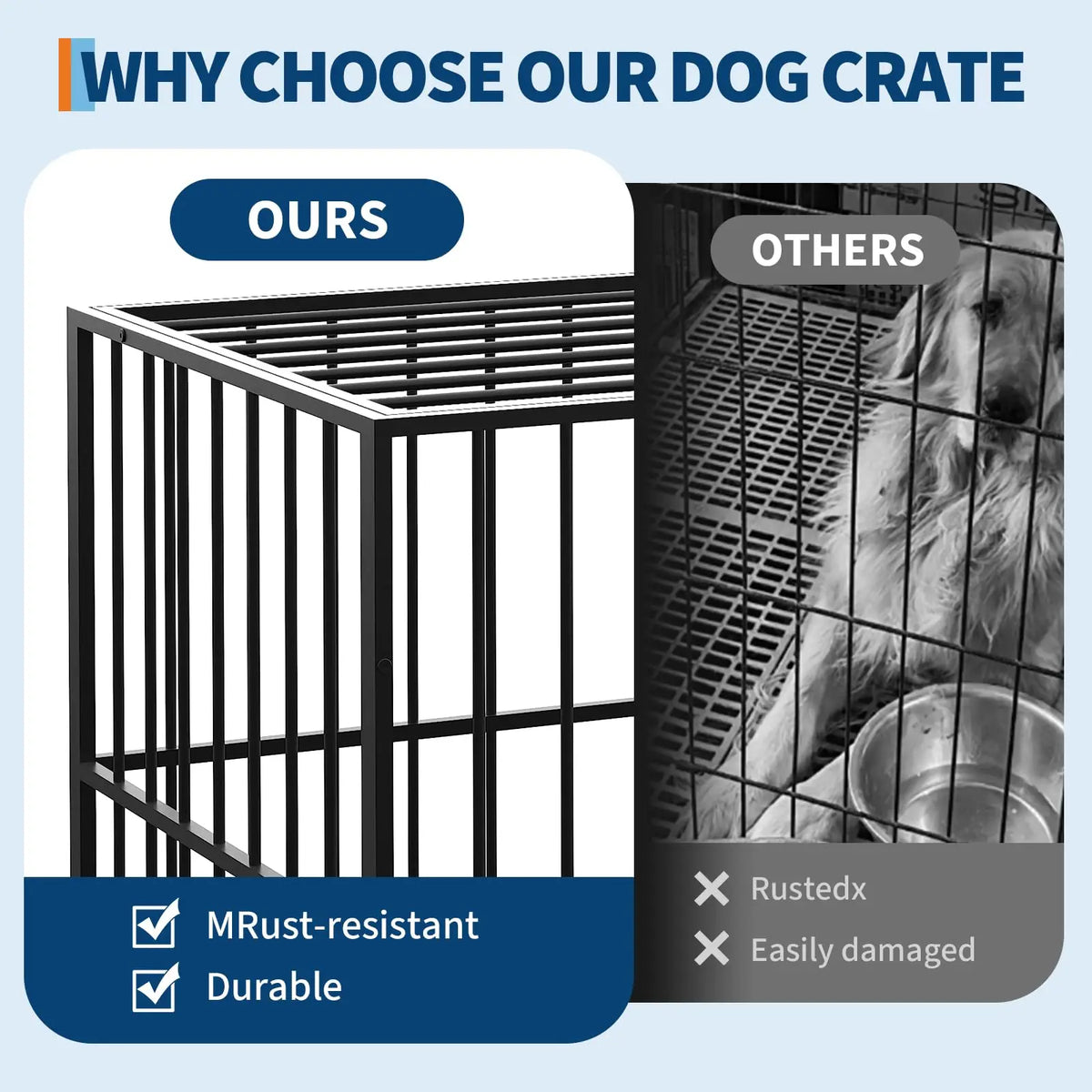 Anixol Heavy Duty Stainless Steel Dog Crate With Wheels