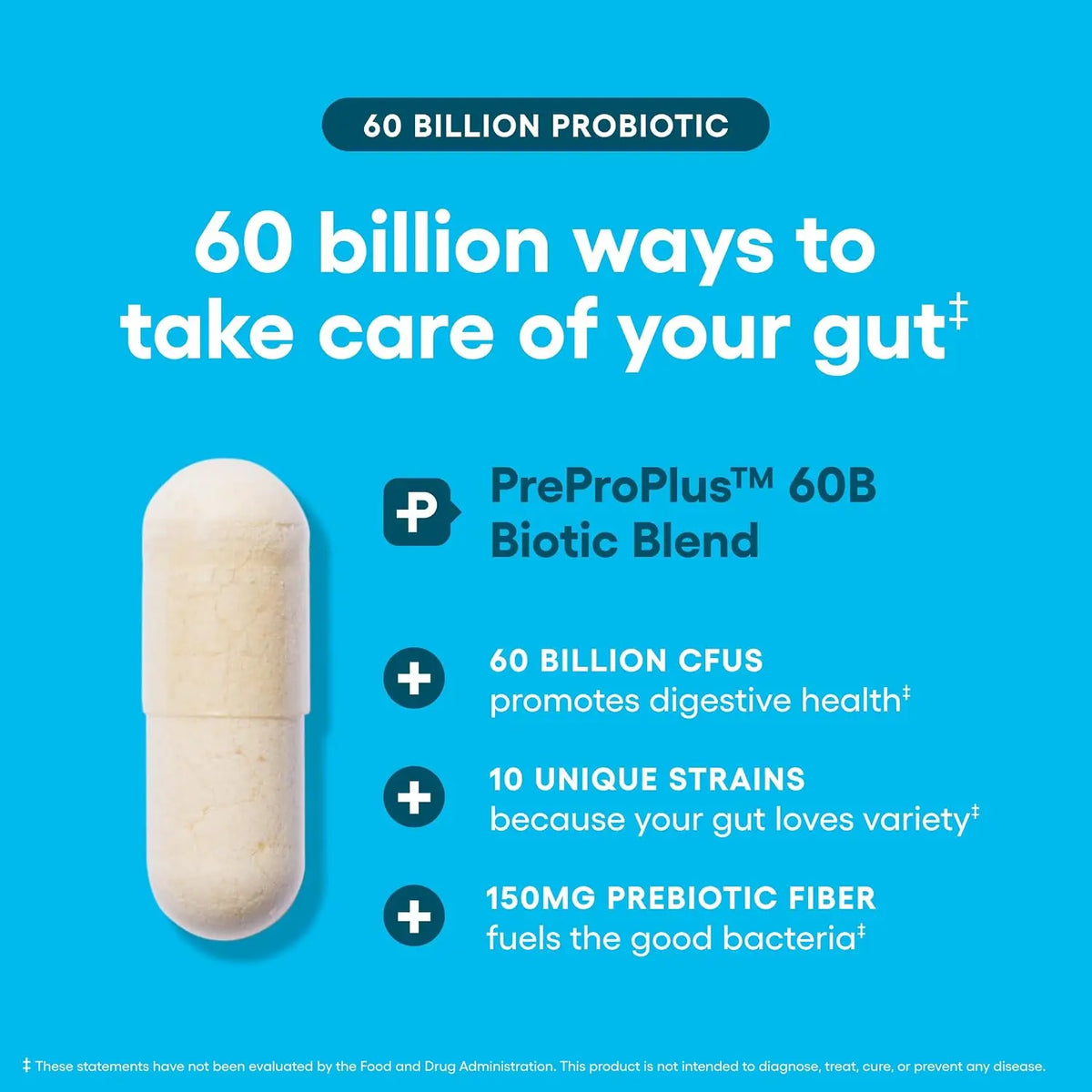 Advanced Probiotic Complex With Organic Prebiotics For Digestive Health