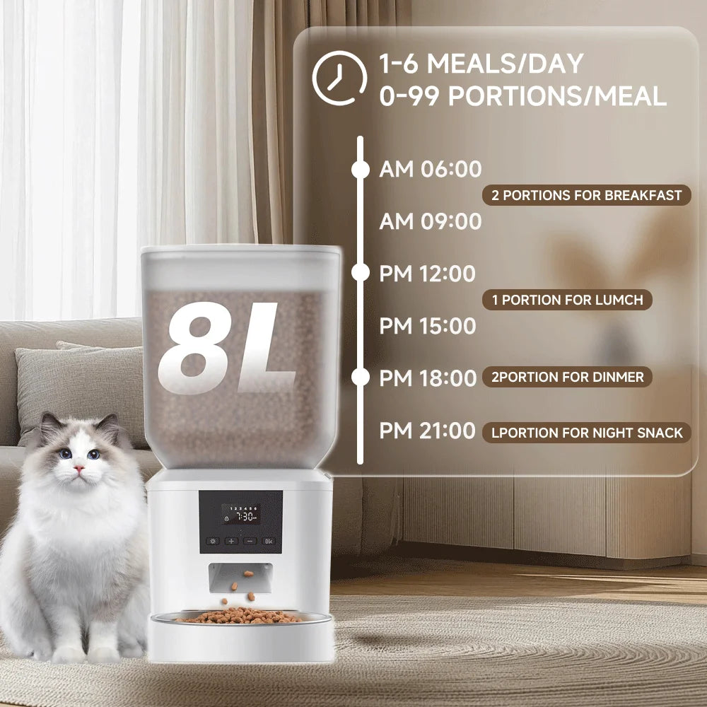 Nityers Automatic Pet Feeder With Voice Recording And Stainless Bowl