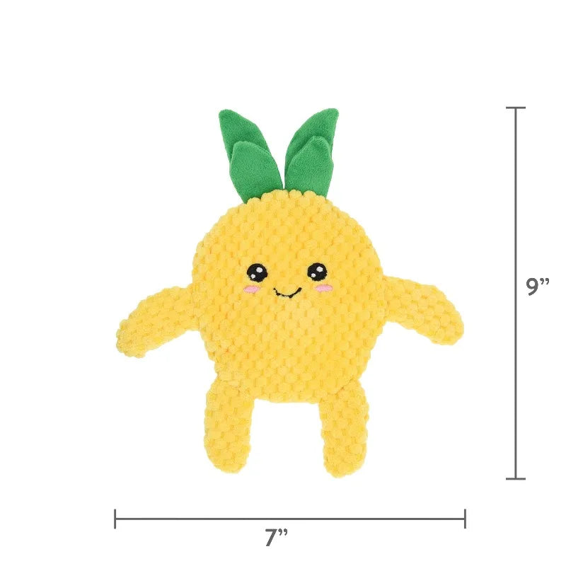 Premium Crinkle Plush Dog Toys Bird Pineapple Design 2 Pack