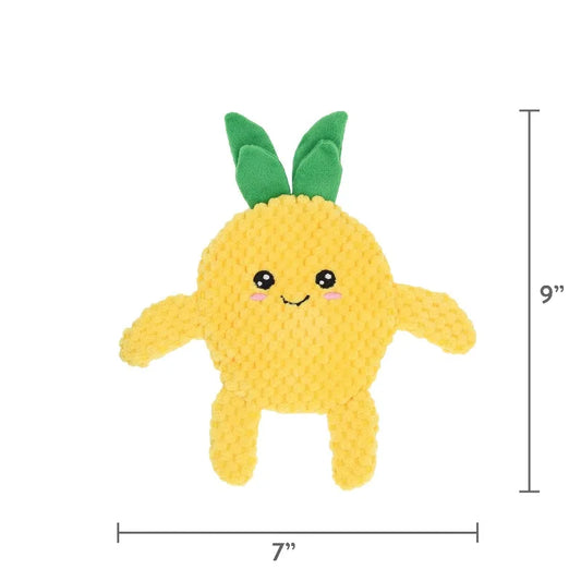 Premium Crinkle Plush Dog Toys Bird Pineapple Design 2 Pack