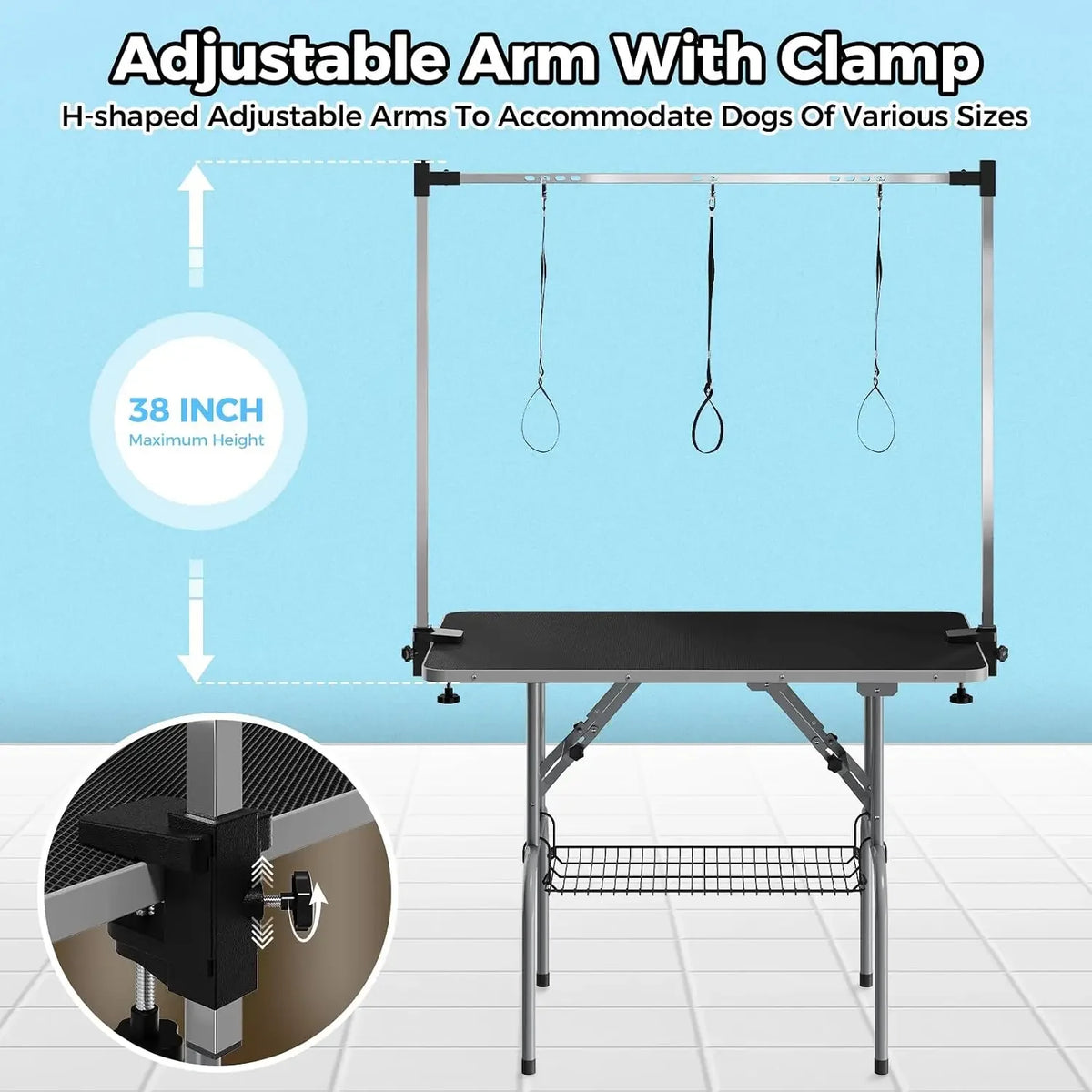 Garvee Professional Foldable Stainless Steel Dog Grooming Table