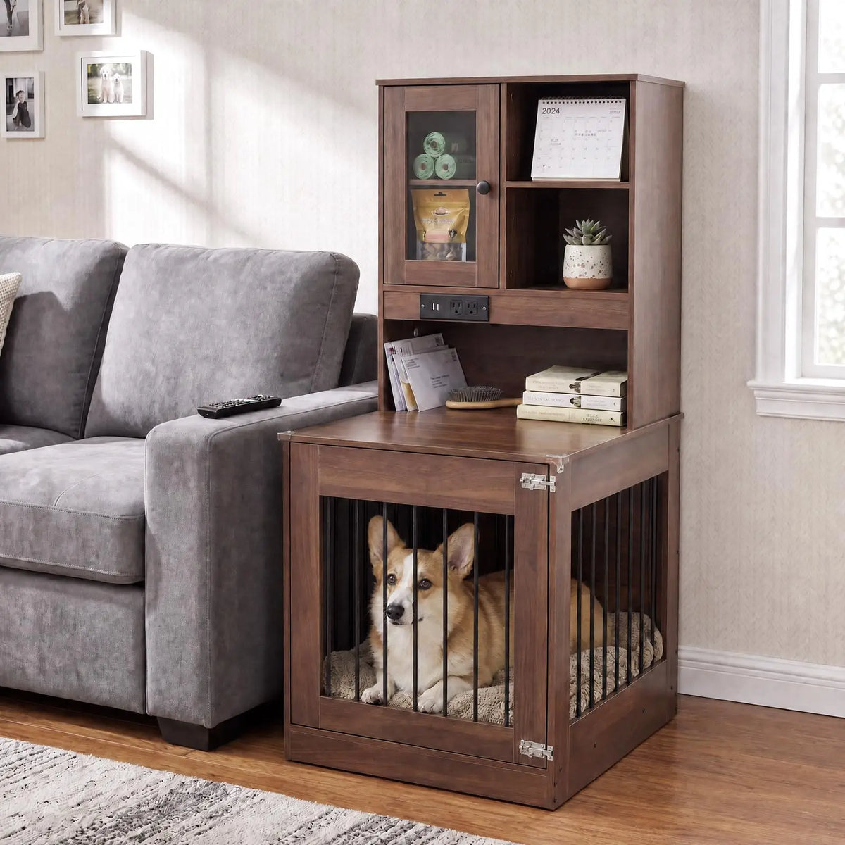 Premium Wooden Dog Crate Furniture And Nightstand For Small Dogs