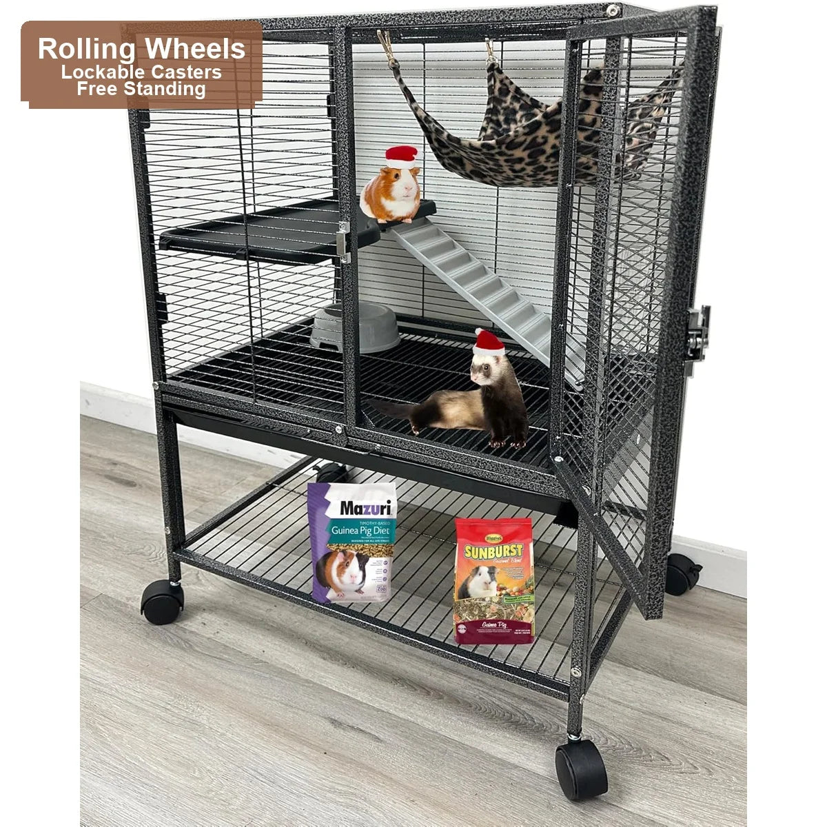 Spacious Multi-Level Small Animal Habitat Cage For Indoor Pets