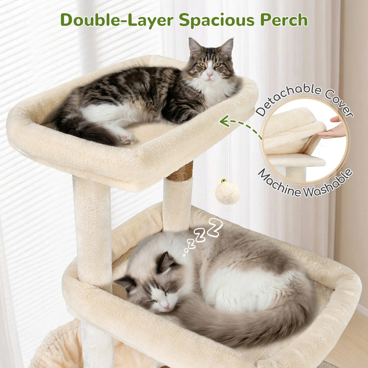 Globlazer Heavy Duty Cat Tree For Large Cats With Hammocks