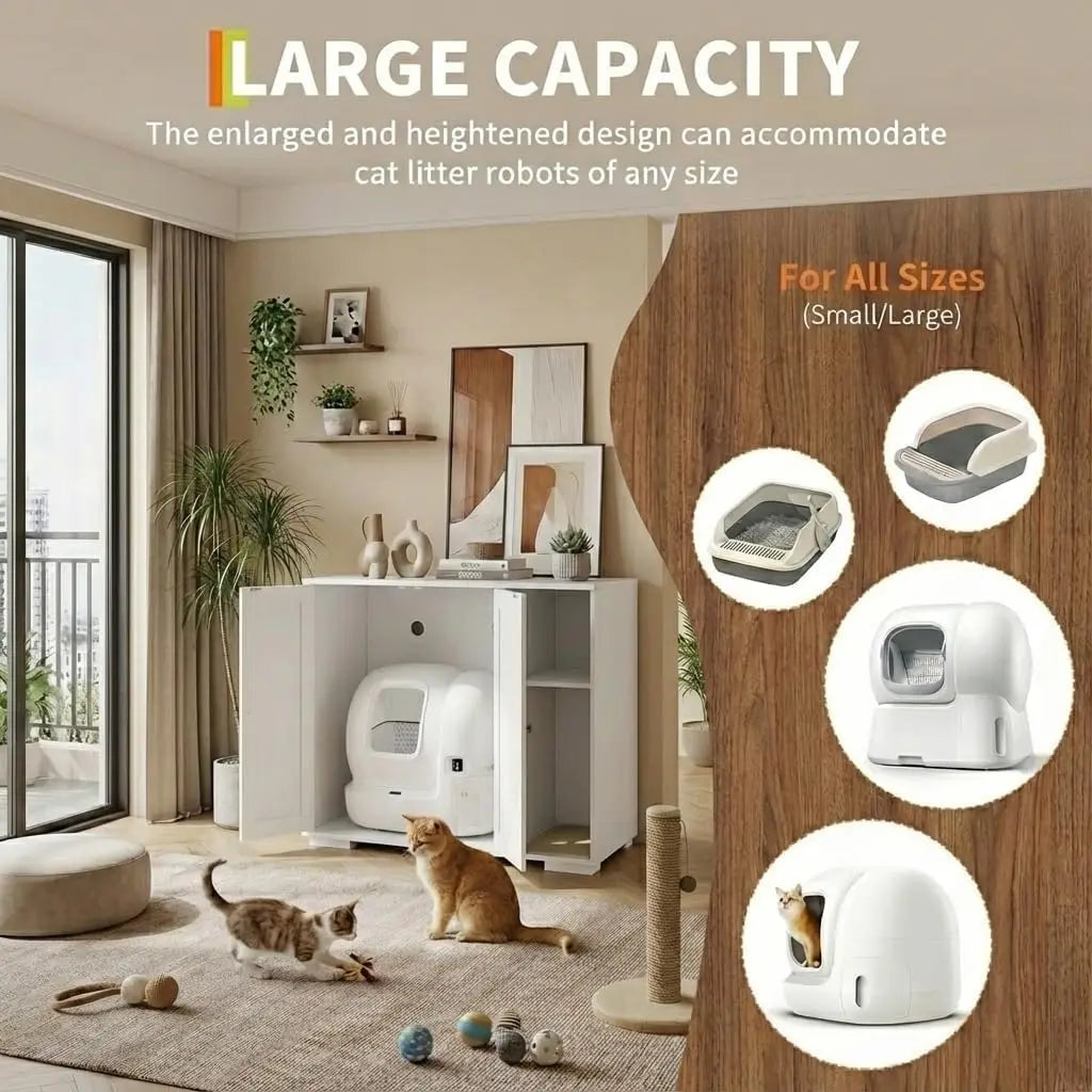 Garvee Hidden Litter Box Cabinet for Automatic Cat Litter Systems