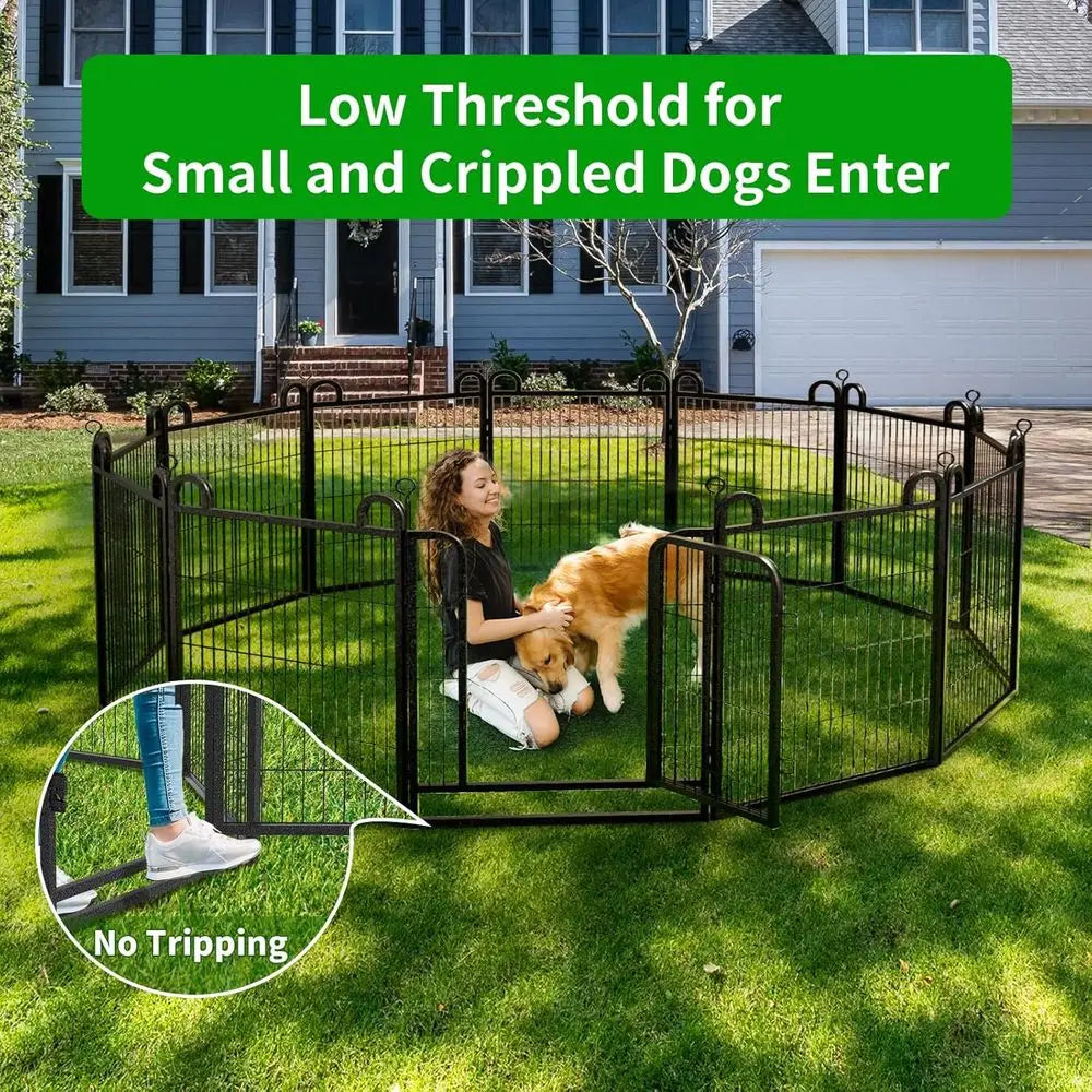 Heavy Duty Outdoor Metal Dog Playpen With Anti-Rust Coating