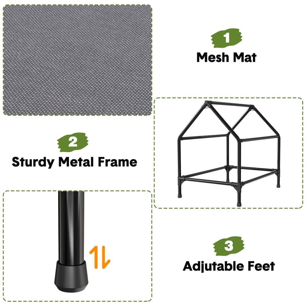 HiMISS Weatherproof Elevated Dog House with Breathable Mesh Bed