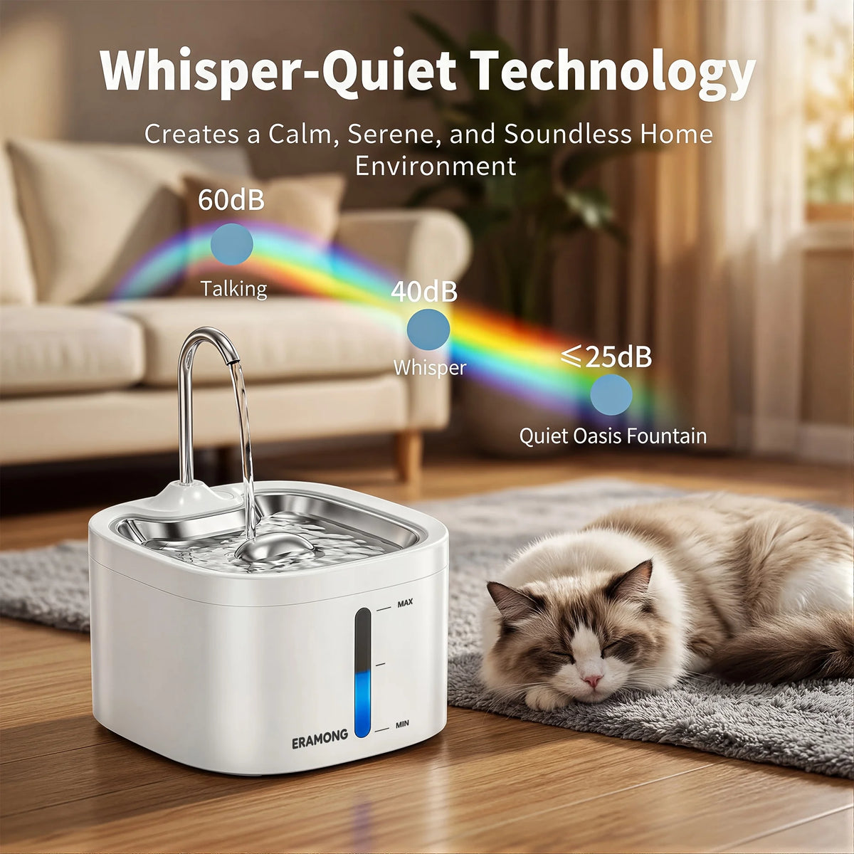 Automatic Stainless Steel Pet Water Dispenser With Tray