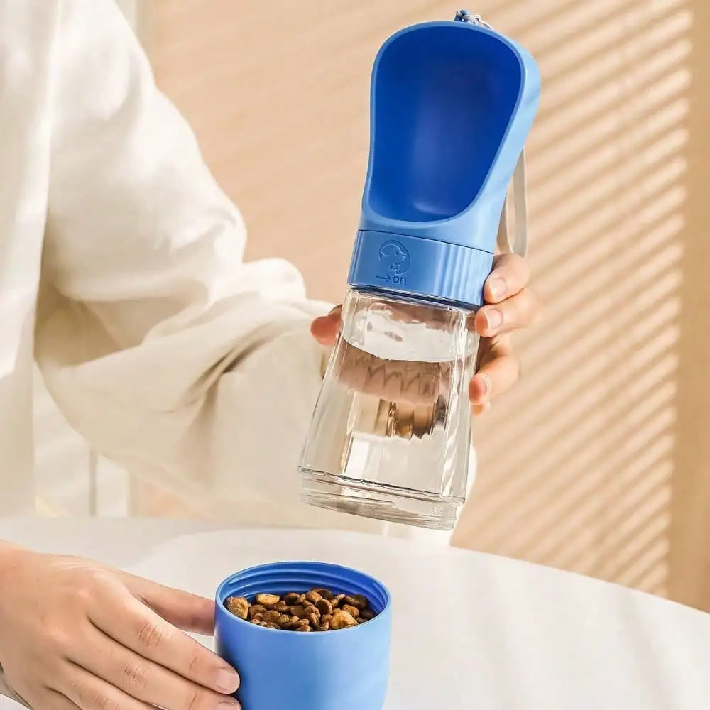 Portable Dog Water Bottle And Food Dispenser For Outdoor Adventures