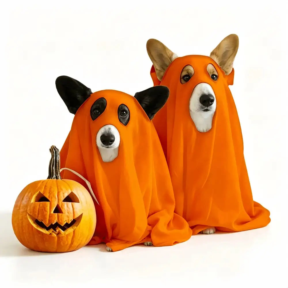 Ghost Halloween Pet Cape Reindeer Antlers Headband Costume Set