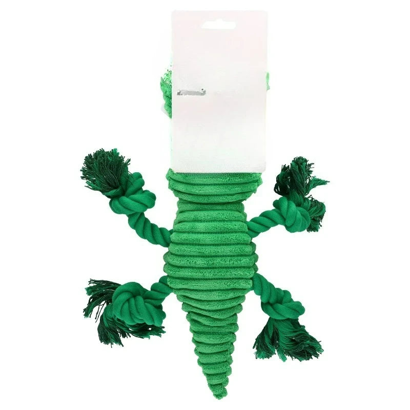 Alligator Plush Dog Toy Squeaker Interactive Chew Level 3