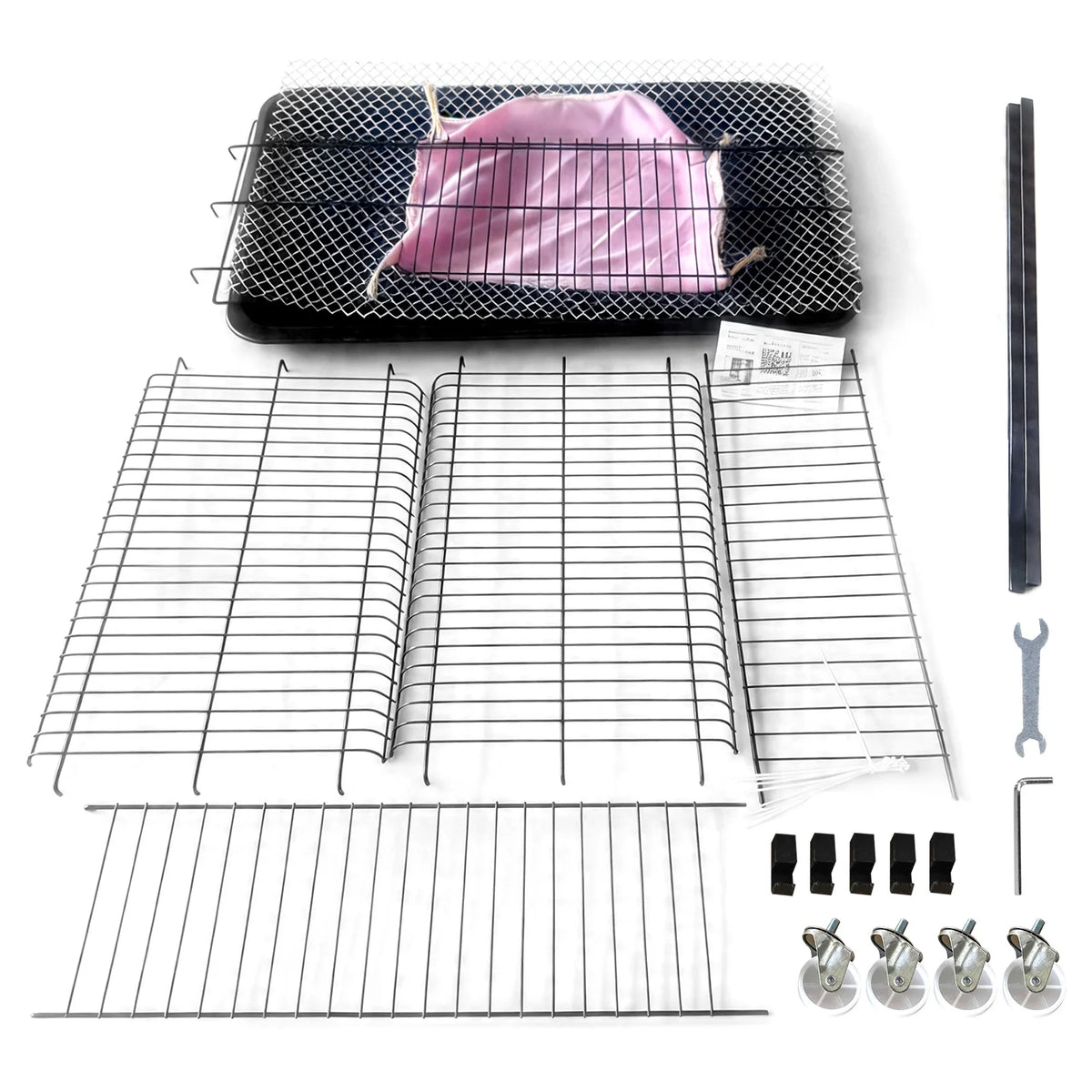 ATUOTIN 4-Tier Cat Cage With Wheels And Rolling Storage Tray
