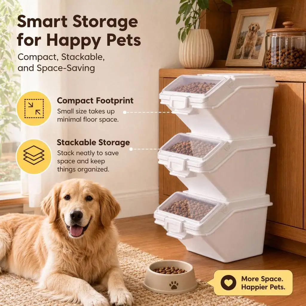 Airtight Pet Food Storage Container With Scoop For Dogs and Cats
