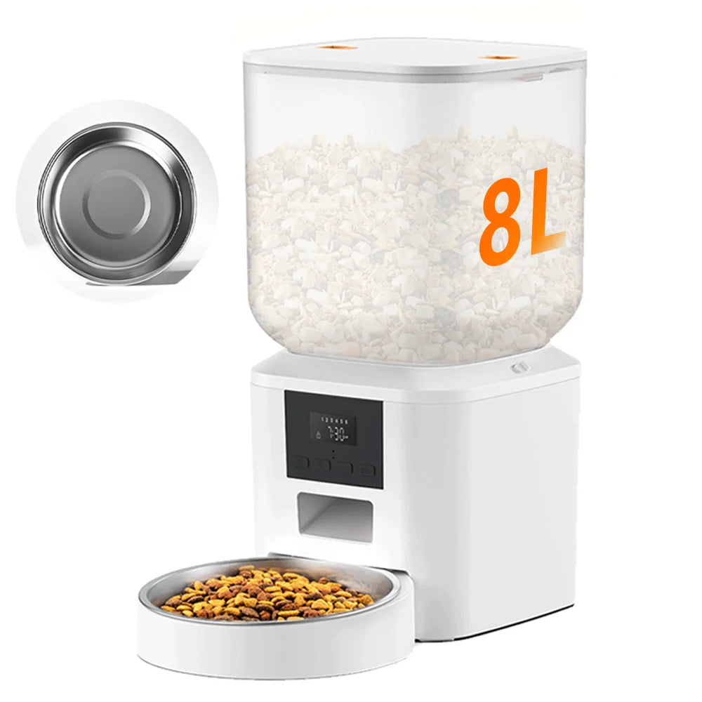 Nityers Automatic Pet Feeder With Voice Recording And Stainless Bowl