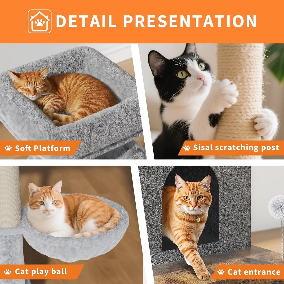 Modern Cat Tree Featuring Integrated Litter Box And Play Platforms