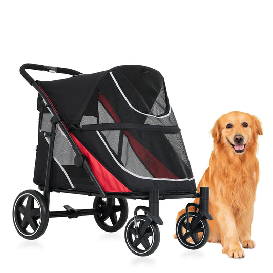 Premium Foldable Pet Stroller With Sunshade And Storage Bag