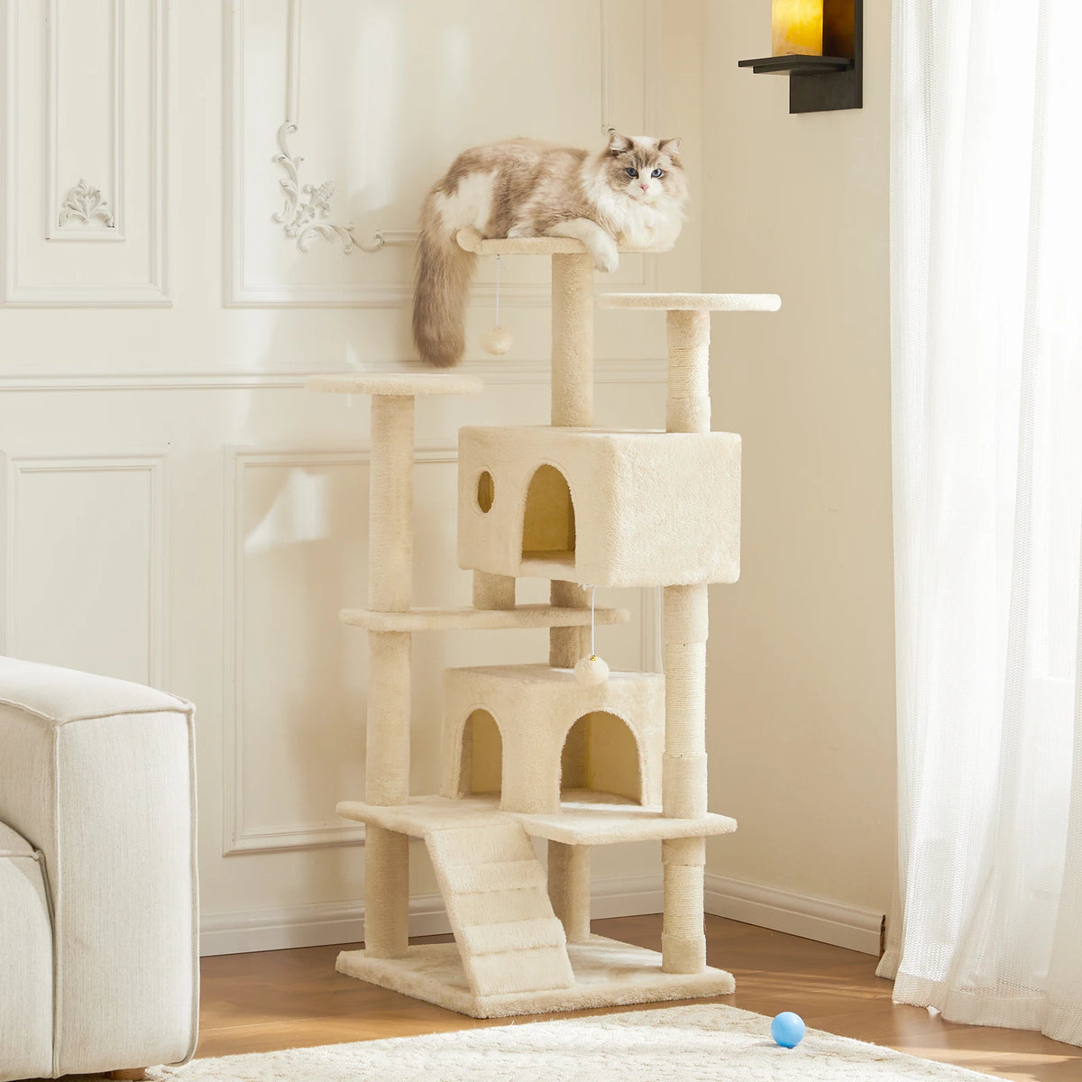 JHK Multi Tier Cat Tree Tower With Sisal Scratching Post Platform