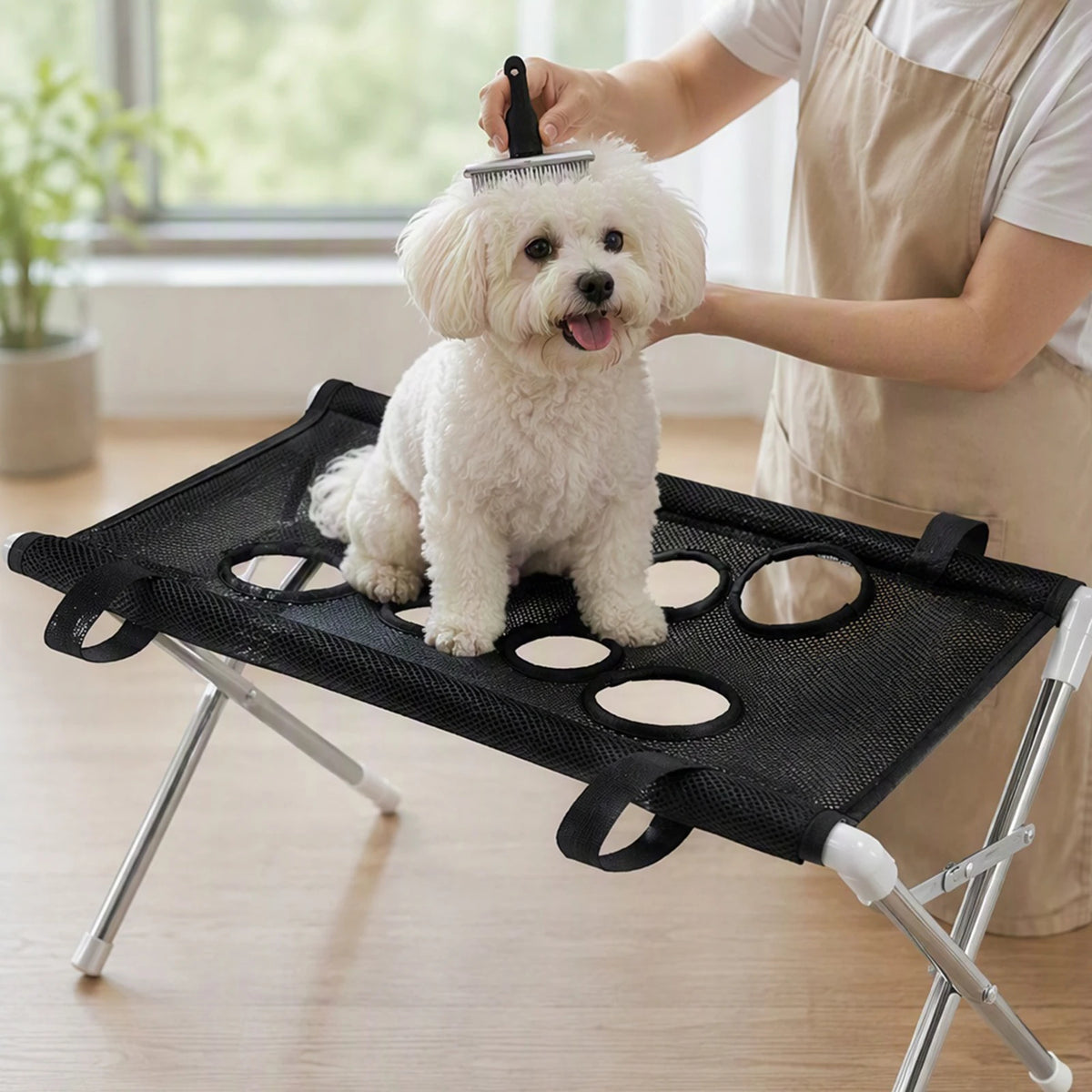 Foldable Pet Grooming Hammock for Dog Bathing and Nail Trimming
