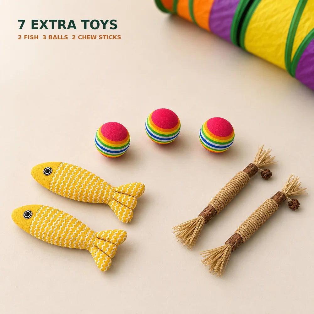 Zoe Connectable Foldable Cat Tunnel Maze Interactive Playset