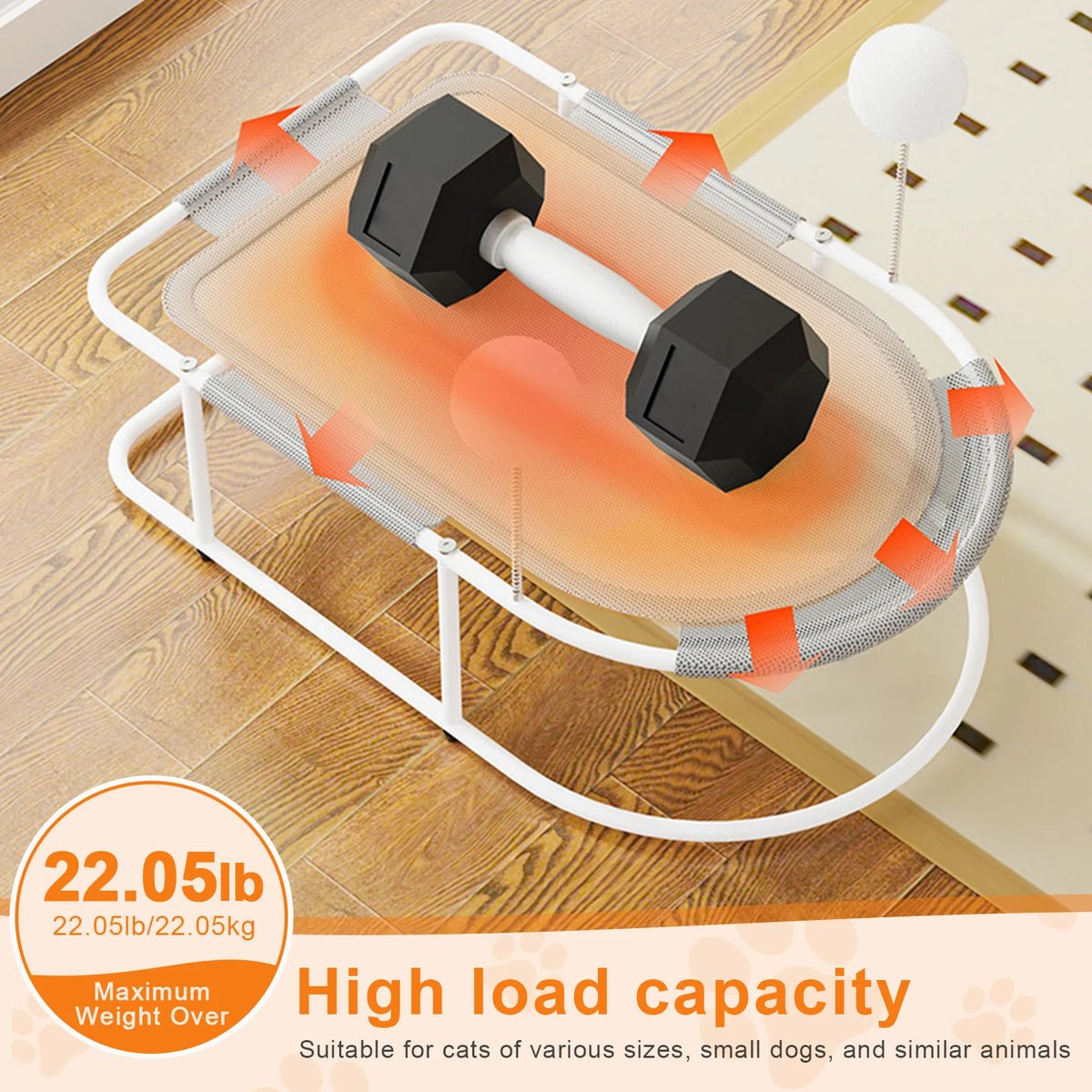 Elevated Cat Bed With Washable Breathable Mesh Metal Frame