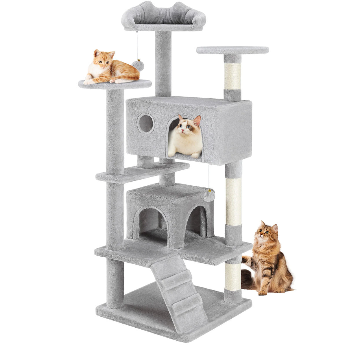 JHK Multi Tier Cat Tree Tower With Sisal Scratching Post Platform