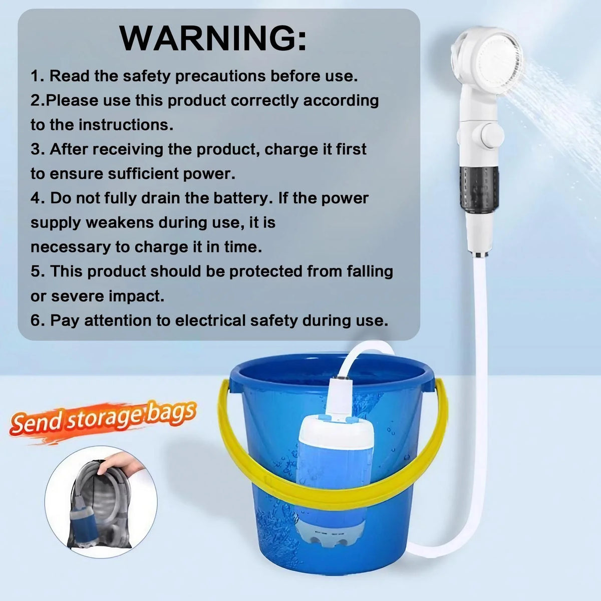 Rechargeable Handheld Shower Sprayer With Compact Pump
