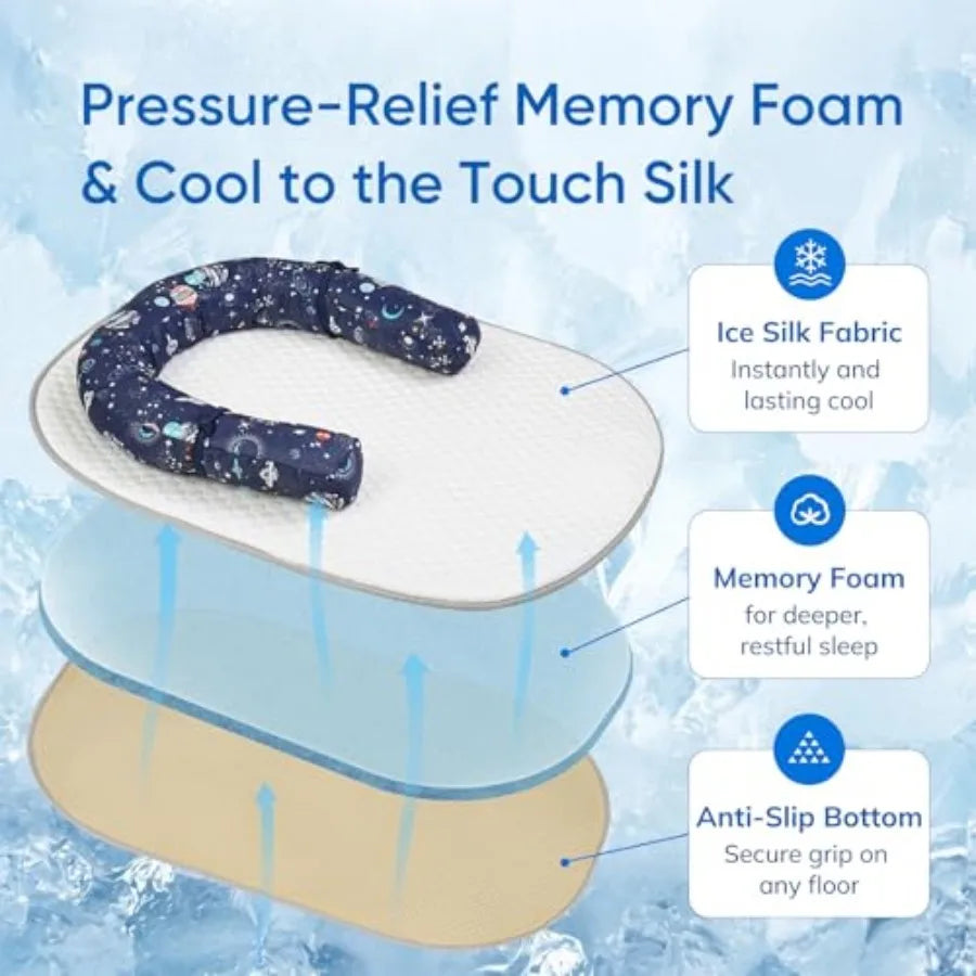 Premium Ice Silk Self Cooling Pet Mat With Memory Foam