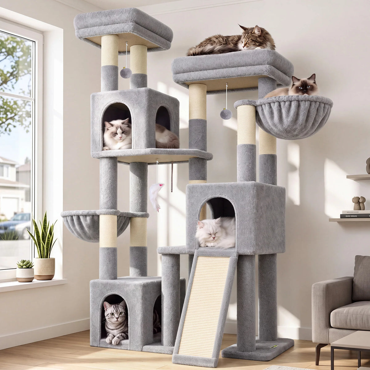 Globlazer Multi Level Cat Scratching Tower With Sisal Posts