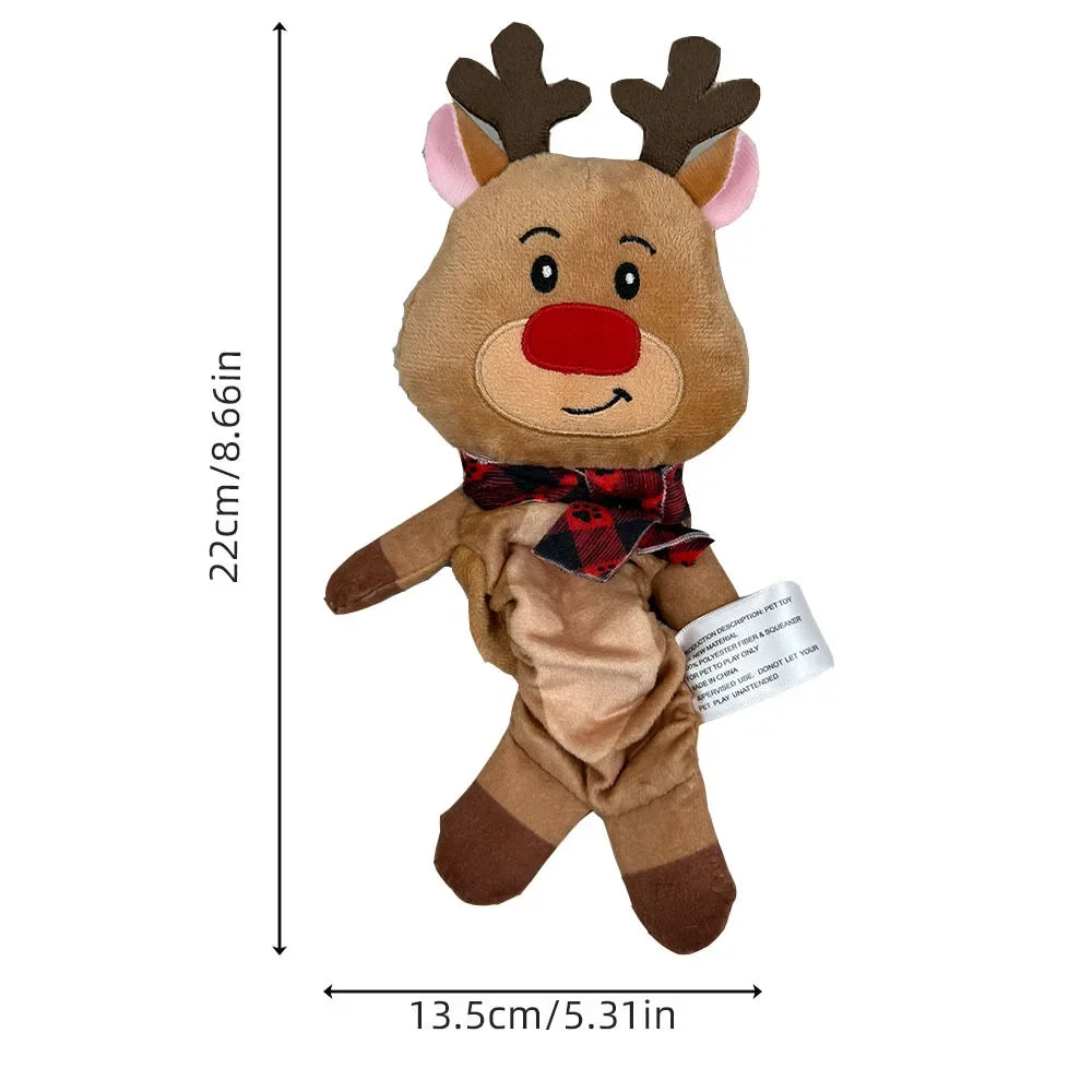 Christmas Elf Penguin Fleece Squeaky Dog Toy For Pets