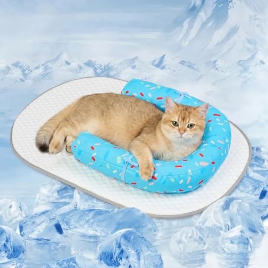 Premium Ice Silk Self Cooling Pet Mat With Memory Foam