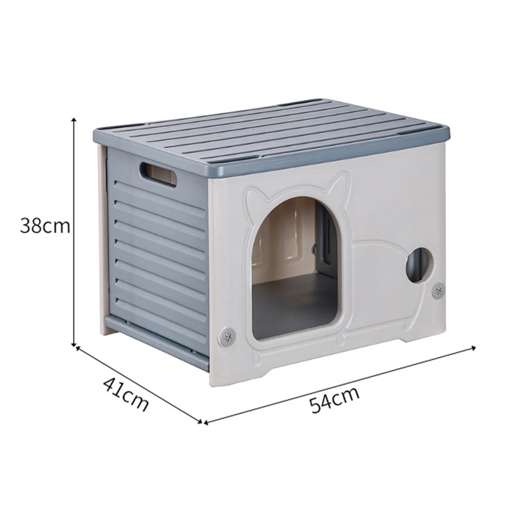 Waterproof Outdoor Cat House Cozy Plastic Condo for Kitten