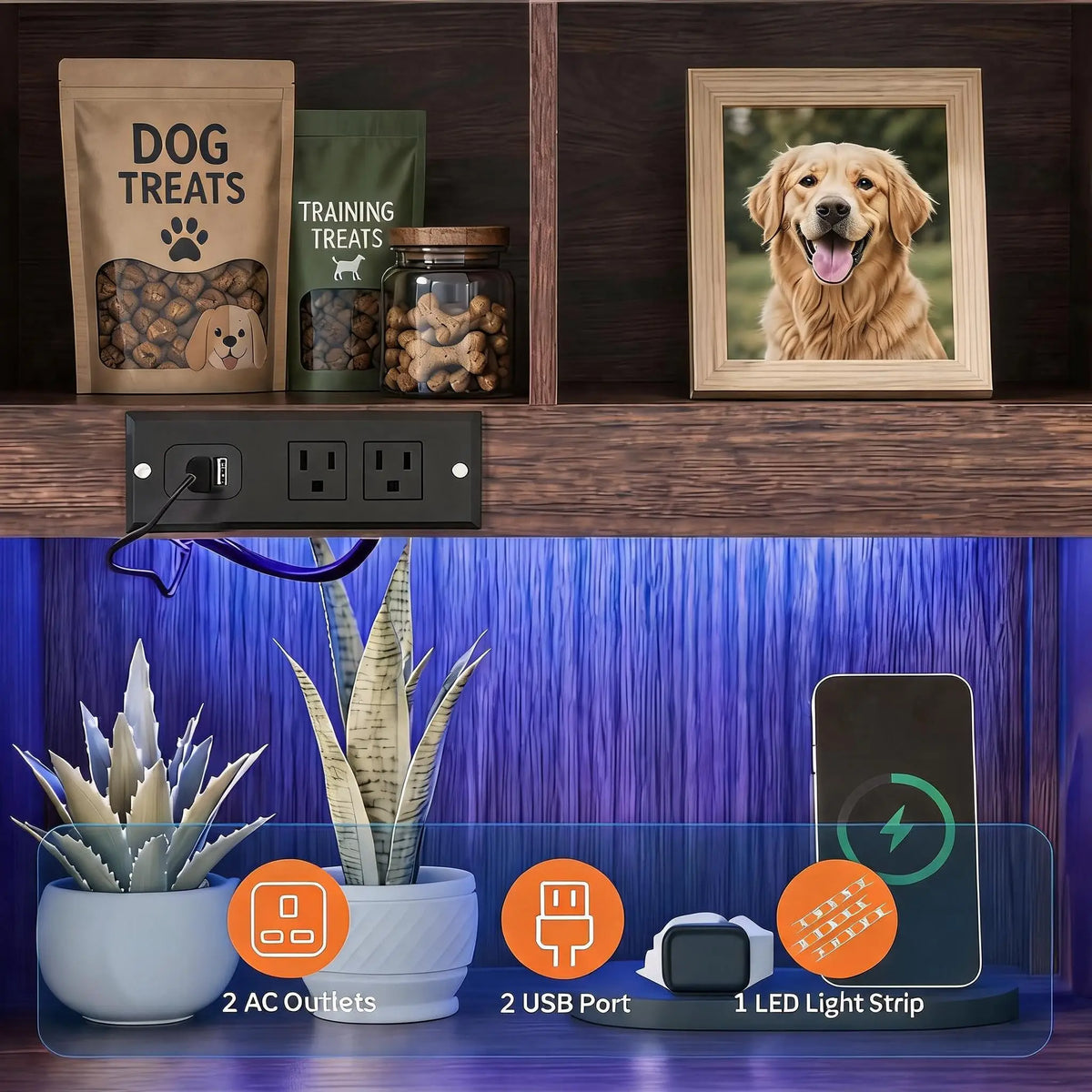 Premium Wooden Dog Crate Furniture And Nightstand For Small Dogs