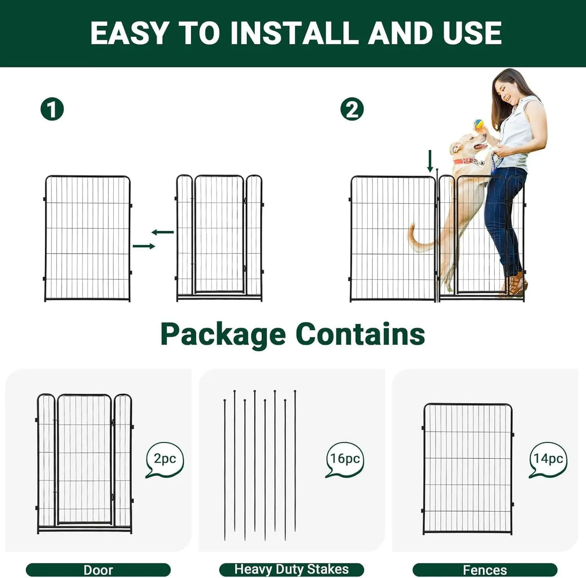 TWISTER.CK Heavy Duty Metal Pet Playpen With Lockable Interlocking Panels