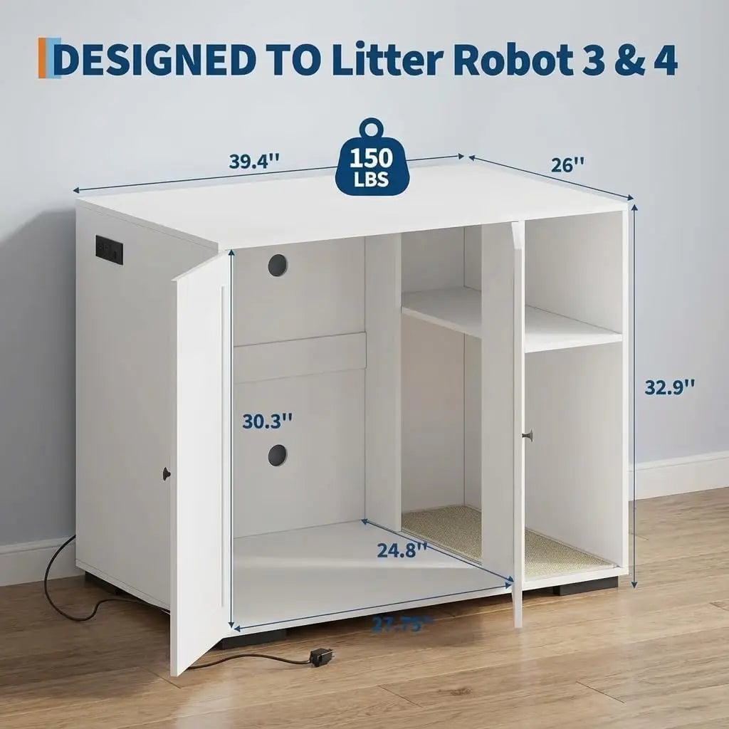 Garvee Hidden Litter Box Cabinet for Automatic Cat Litter Systems