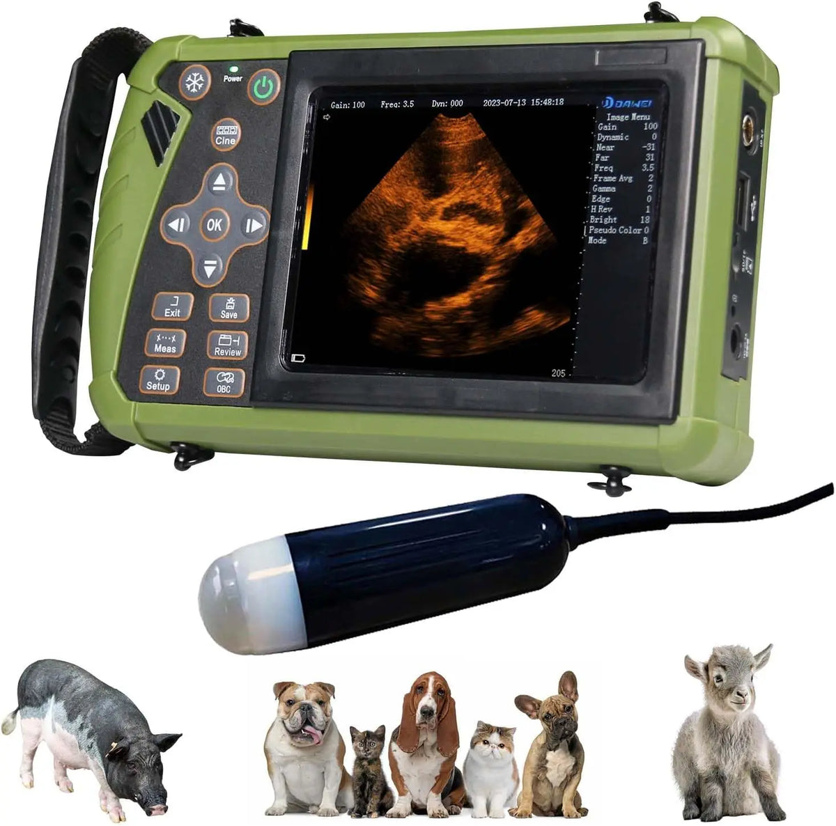 DAWEI Portable Veterinary Ultrasound Scanner for Animal Pregnancy Testing